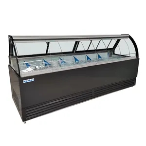 餐厅自助展示冰箱肉熟食店展示冷却器准备好的食物冰箱柜台