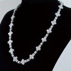 Dropshipping di lussuosi gioielli incrociati scintillanti collana di diamanti CZ da uomo 10mm con diamanti ghiacciati a forma di croce catena da Tennis - Product Image 2