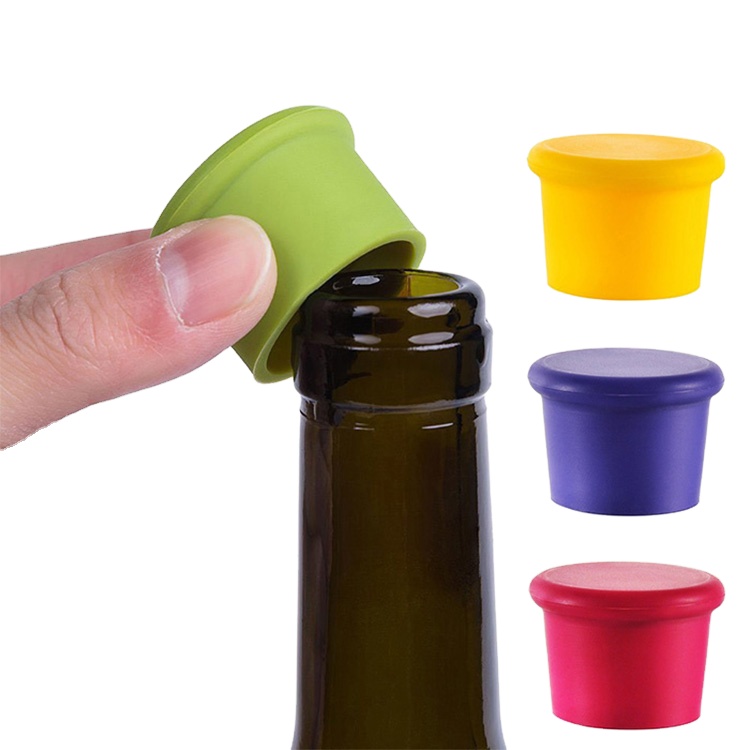 Оптовая продажа, многоразовая силиконовая крышка для бутылки со сверкающим блеском, сменная пробка для бутылки вина