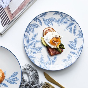 Assiette de service chinoise pour mariage, style porcelaine bleu et blanc, vaisselle, assiette à dîner chinoise, vente chaude - Product Image 4