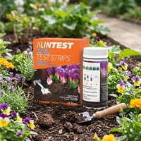 Kit de bandelettes de test de sol professionnel 2-en-1, testeur de pH du sol, d'azote et de flocculation pour l'entretien des jardins, des pelouses et des plantes potagères
