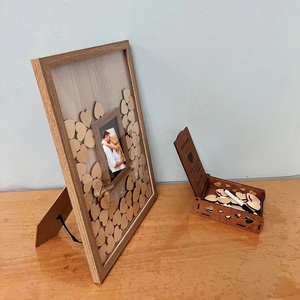 Nhà máy trên bán gỗ màu đám cưới của khách cuốn sách thay thế Drop Top khung với trái tim cho đám cưới lễ kỷ niệm - Product Image 4