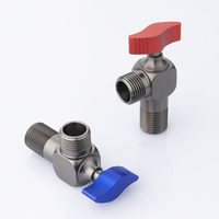 En stock Vanne d'angle à cartouche à grand débit, spéciale pour le contrôle des chauffe-eau, en laiton, gris anthracite, pour eau froide et chaude