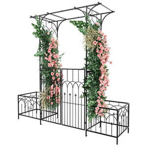 <span class=keywords><strong>Arche</strong></span> de clôture extérieure <span class=keywords><strong>en</strong></span> fer métallique certifiée écologique 200*52*205cm, clôture de sécurité robuste, facilement assemblable pour cérémonie ou <span class=keywords><strong>mariage</strong></span> - Product Image 1