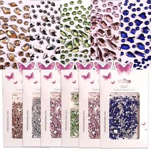 Strass en verre à dos pointu pour ongles, 100 pièces, mini micro strass, cristaux de diamant, paillettes, décoration de manucure, bijoux pour nail art DIY - Product Image 1