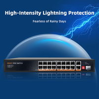 Switch PoE Gigabit 16 ports avec Watchdog, extension VLAN250M, boîtier en acier mat, Plug and Play, sans configuration
