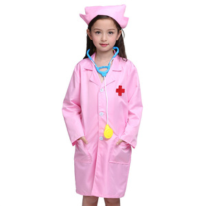 Disfraces de médico y enfermera para niños, batas blancas y rosas con estetoscopio, juego de rol para niños de 5 a 7 años - Product Image 4