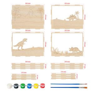 Kit Artigianale in Legno 3D Fai-da-Te di Dinosauri per Bambini, Giocattolo Educativo Ecologico da Dipingere, Puzzle Animale, Regalo - Product Image 3