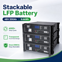 Batería de ciclo profundo LiFePO4 de 51.2V 100Ah 5kWh, 6000+ ciclos, paquete de baterías de iones de litio para almacenamiento solar montado en rack
