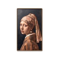 Promotion : Boucles d'oreilles en métal massif artistique en relief, motif fille et perle, inspirées des chefs-d'œuvre célèbres, idéales comme souvenir ou cadeau de vacances