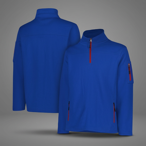 Hoodie à quart de zip en molleton recyclé écologique vierge, 350 g/m², avec logo en relief, col montant zippé, coupe longue et épaules tombantes, personnalisable - Product Image 2