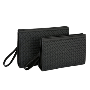 Portafoglio Lungo di Grande Capacità Borsa Tote in Morbida Pelle <span class=keywords><strong>Pochette</strong></span> a Busta Intrecciata da <span class=keywords><strong>Uomo</strong></span> per Affari Porta Carte - Product Image 1