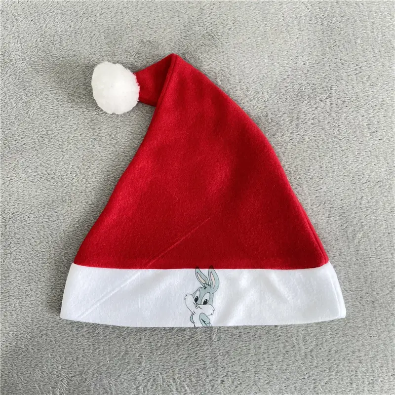 Topi Santa Natal Stok Grosir Topi Foto Natal Natal Persediaan Pesta Natal Merah dan Putih Topi Natal untuk Dewasa