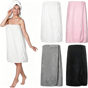 Wholesale Custom Logo Woven Eco-Friendly Soft Spa Salon Fitness Microfiber <b>Towels</b> Body <b>Wraps</b> <b>Dress</b> Bathtub <b>Towel</b> Robe High - Product Image 2