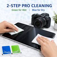 Lingettes nettoyantes pour écrans secs et humides en microfibre, pré-embouties, scellées individuellement, pour l'hygiène portable en voyage, OEM, marque privée, vente en gros
