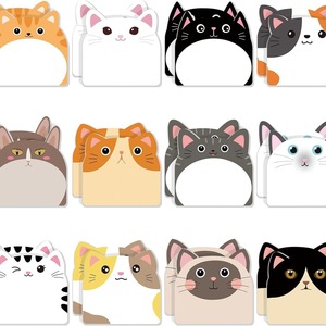 Bloc-notes autocollants mignons en forme de chat pour les élèves du primaire, mémos d'étude pratiques à usage multiple, adhésif puissant, dessin animé, bureau - Product Image 5