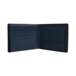Portafoglio Bifold Personalizzato 2026 Nuovo Lusso <span class=keywords><strong>Blu</strong></span> in Vera Pelle Sottile con Molteplici Scomparti per Carte e Tasca Portamonete da <span class=keywords><strong>Uomo</strong></span> - Product Image 5