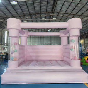 Château gonflable rose et blanc en PVC pour enfants, idéal pour les fêtes, événements, location de châteaux gonflables, maison de rebond pour enfants à louer - Product Image 2