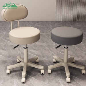 Wayon Modern Folding Adjustable Height <strong>Footstool</strong> with Wheels and Soft Round Seat for Apartment Office Compact Living - Product Image 2