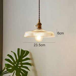 Abat-jour en verre ampoule E27 cuivre vintage lustre à manger en laiton pour la maison - Product Image 6