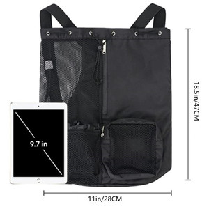 Custom Logo Mesh Swim Bag <b>Drawstring</b> <b>Backpack</b> with Wet Pocket Net Beach <b>Backpack</b> for Swimming Gym and Workout - Product Image 2