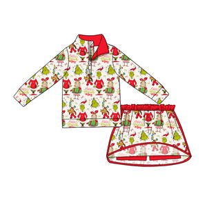 Ropa Deportiva Personalizada de Navidad para Bebés Niñas, Sudadera con Cremallera, Falda, Pantalones Cortos, Conjuntos de Ropa para Hermanas - Product Image 3