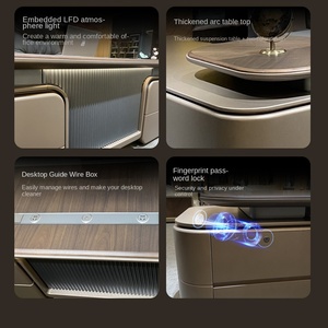 เก้าอี้และซีอีโอทาสีโต๊ะประธานสำนักงานไม้รูปตัว L หรูหราทันสมัยระดับไฮเอนด์ - Product Image 4