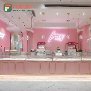 Mostrador de Exhibición de Joyería Minimalista con Acabado Laminado, Vitrina de Exhibición para Centro Comercial - Product Image 3