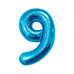 Ballon Chiffre Amour Bleu Métallique 45cm pour Fête d'Anniversaire Décorations Enfants - Product Image 3