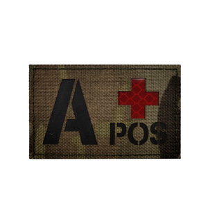 8*5CM Reflexivo Sangue Tipo A + B + AB + O + Pos Tático Moral Patch com Gancho Loop Fastener para Mochila e Capacetes - Product Image 5
