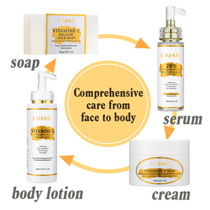 Conjunto de Clareamento Rápido com Vitamina C Sabonete Sérum Loção Corporal Creme Facial LKIAE Conjunto de Cuidados com a Pele para Mulheres Negras - Product Image 4