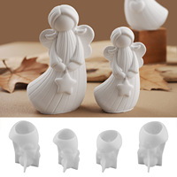 INTODIY petit elfe petit ange peint poupée de gypse moule en Silicone créatif aromathérapie bougie décoration moule en Silicone