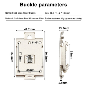 Soporte de Montaje para Relé de Estado Sólido YHKJ, Soporte de Riel Guía para Relé <span class=keywords><strong>SSR</strong></span> Monofásico C45 con Soporte Niquelado de 35 mm - Product Image 3