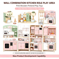Juego de Cocina de Madera para Niños con Estufa, Microondas y Cafetera, Juguete Educativo de Juego de Roles para Niños