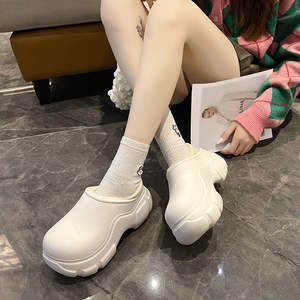 <span class=keywords><strong>Mules</strong></span> à talons hauts doublées de fourrure imperméables pour femmes sabots à talons compensés avec semelle intérieure confortable en EVA <span class=keywords><strong>Mules</strong></span> d'hiver antidérapantes - Product Image 4