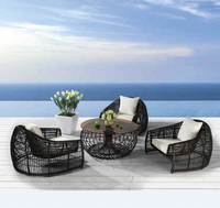 Aluminium Dick PE Rattan Klassiker Freizeit Arc Einzels ofa Set Garten Gartenmöbel