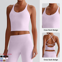 ABX8001+ACK8001 Nouvelle Version Haut de Gamme Ensemble de Yoga Deux Pièces Tendance avec Soutien-Gorge Push-Up et Leggings pour le Sport et le Fitness en Extérieur