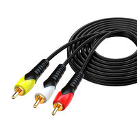 Cable AV Compuesto de 3 RCA Macho a Macho, Cable de Audio y Video de Máxima Calidad de Señal para Mezclador, Amplificador, Cine en Casa