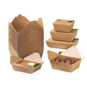 Caja de Almuerzo Desechable de Papel Kraft para Comida Rápida, Contenedor Rectangular de Grado Alimenticio para Envasar Ensaladas, Sushi y Sándwiches Reciclables - Product Image 2
