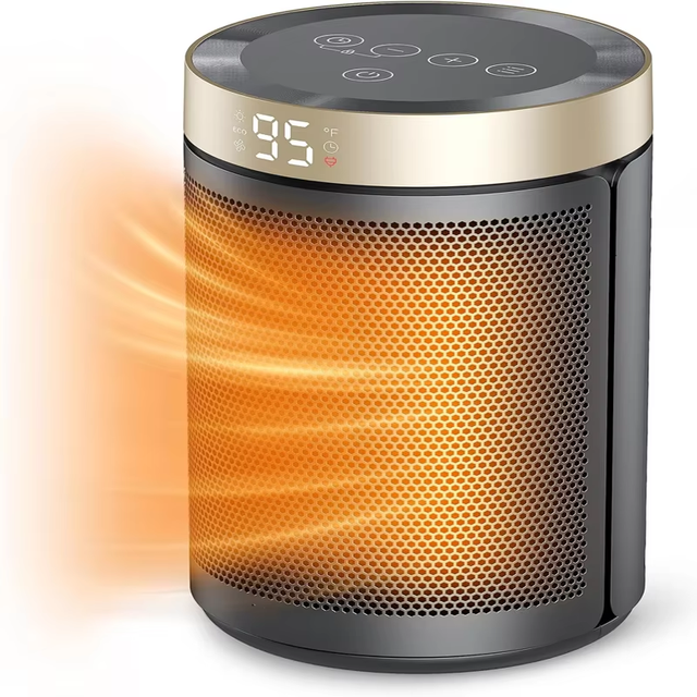1500W PTC Ceramic Low Energy Portable Electric Space Heater for Home Remote Controlled Via WIFI Indoor Use Fast Safe Plastic