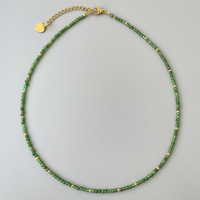 Collier ras du cou minimaliste avec perles de pierres précieuses facettées de 2 mm et 3 mm, breloque cœur en acier inoxydable, bijoux superposés, cadeaux