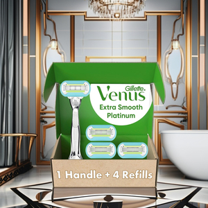 Gillette Venus Platinum-Maquinilla de afeitar extra suave para mujer, 1 mango de metal + 4 recambios - Product Image 1