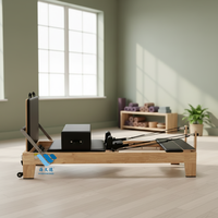 Reformer Pilates Kayu Oak Berkualitas Tinggi, Ramah Lingkungan, Tahan Lama, Dapat Disesuaikan, Multifungsi untuk Studio Yoga dan Latihan Inti