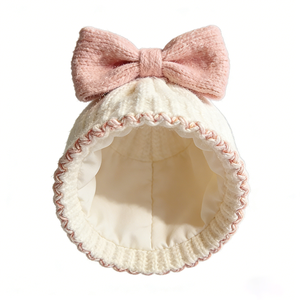 Oem/Odm Winter <b>Hat</b> With Bow for Bulk Orders Knit Beanie <b>Hat</b> Custom Logo Beanie Custom Embroidered Beanie <b>Hats</b> - Product Image 2