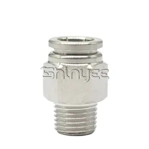 stainless steel pneumatic fitting waterproof connector pneumatic valved connector steel connector pneumat for f