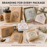 Tampon encreur personnalisé extra large 100x100mm avec logo, tampon pré-encré GT avec tampon encreur intégré pour petites entreprises et emballages DIY