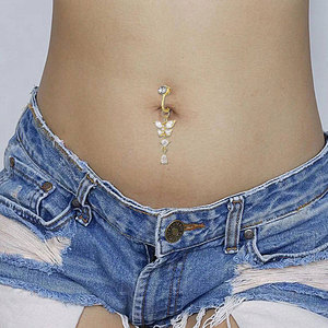 Poinçon gratuit Skinyslim Lymphacare aimant thérapie nombril bijoux cristal papillon ventre anneau nombril bouton barre balancent nombril anneau - Product Image 4
