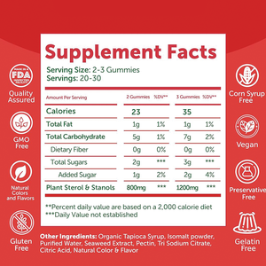 Label pribadi sterol tanaman alami & stanol beras ragi merah ekstrak gutggul ekstrak kolesterol Gummy vitamin suplemen <span class=keywords><strong>Herbal</strong></span> - Product Image 2