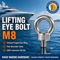 Œillet de levage en acier inoxydable 316 DIN580 moulé M12 pour équipement de quincaillerie marine, bateaux, kayaks, bateaux pneumatiques et yachts