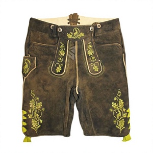 Pantalones Cortos de Cuero Genuino de Piel de Vacuno Estilo Bávaro Alemán, Diseño 2026, con Bordado Personalizado - Product Image 1